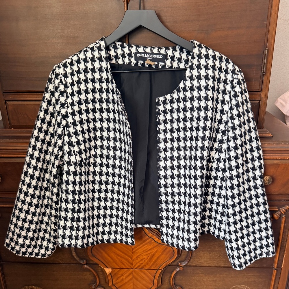 Karl Lagerfeld Open Front Cropped Jacket